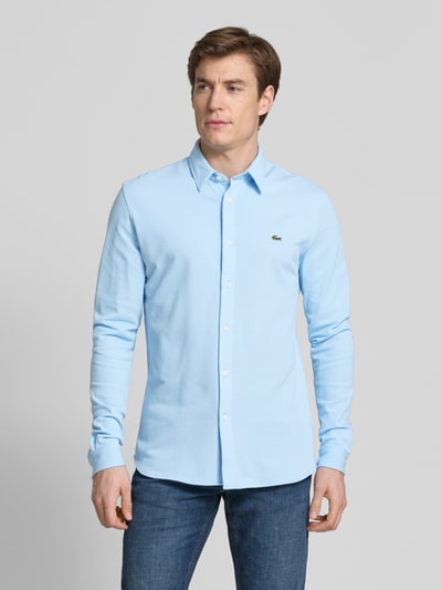 Lacoste Freizeithemd mit Knopfleiste Hellblau 4