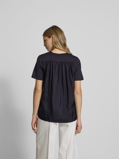 Joseph T-Shirt mit geripptem Rundhalsausschnitt Marine 5