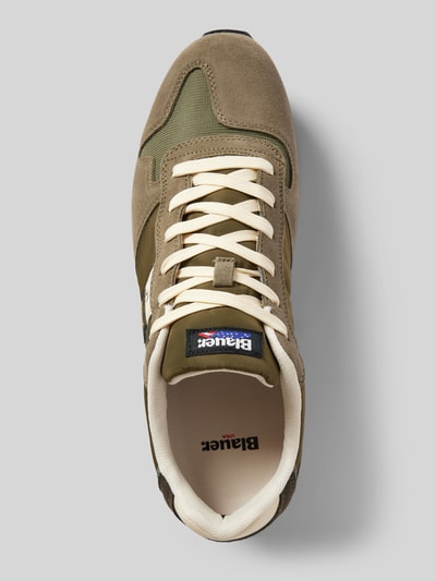 Blauer USA Sneakers met labelbadges, model 'QUEENS' Olijfgroen - 3