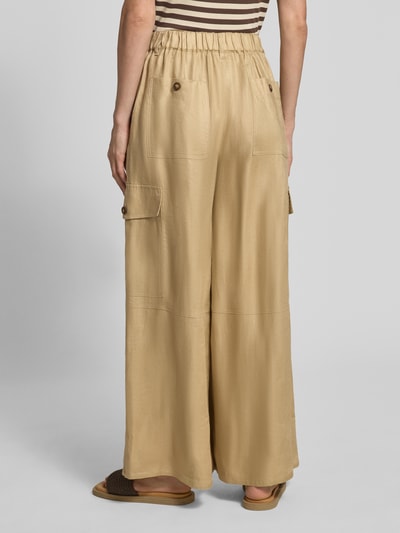 Weekend Max Mara Wide Leg Cargohose aus reinem Leinen Sand 5