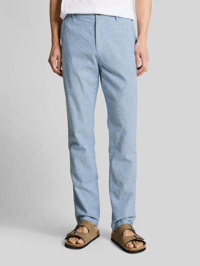 Tom Tailor regular fit chino van linnen-katoenmix Lichtblauw - 4