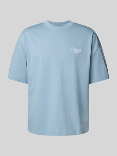 Carhartt Work In Progress T-shirt z prążkowanym okrągłym dekoltem Jasnoniebieski 2