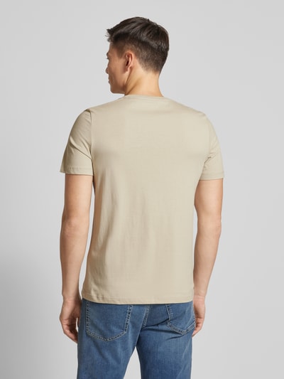 s.Oliver RED LABEL Regular Fit T-Shirt aus reiner Baumwolle mit Statement-Label-Print Beige 5