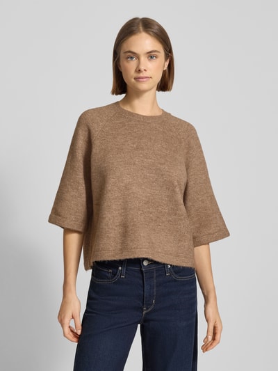 Only Regular Fit Pullover mit Fledermausärmeln Modell 'SIMONI' Taupe Melange 4