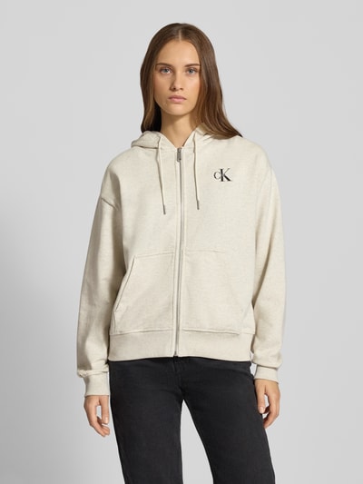 Calvin Klein Jeans Sweatjack met labelprint Ecru - 4