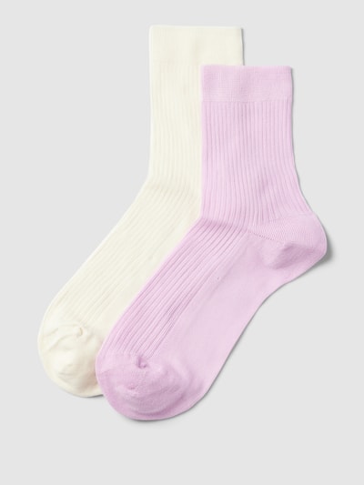 Marc O'Polo Socken mit Rippenstruktur Modell 'Greta' im 2er-Pack Lila 1