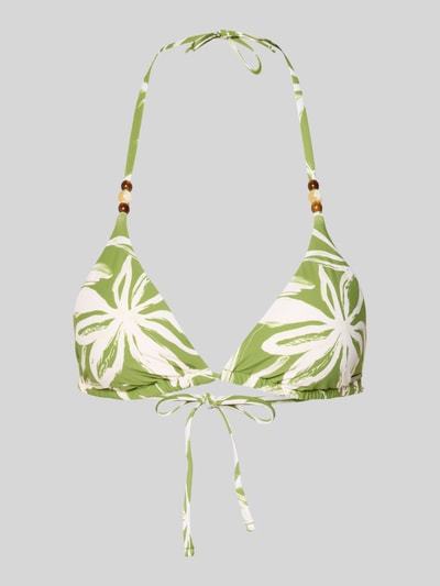 Marc O'Polo Góra od bikini z wiązaniem na szyi model 'ABSTRACT FLORAL STRAPPY' Zielony 1