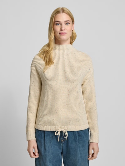 Jake*s Casual Oversized gebreide pullover met ribboorden Ecru - 4