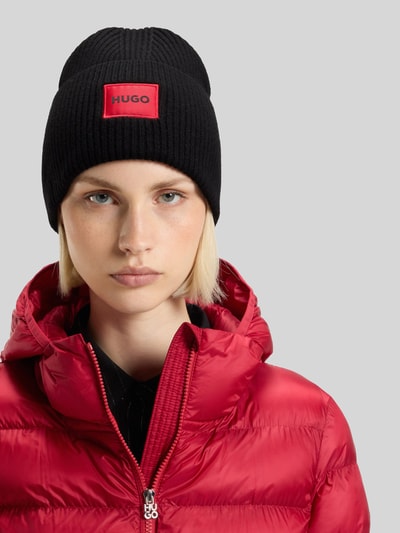 HUGO Muts van scheerwolmix, model 'SAFFA' Zwart - 3