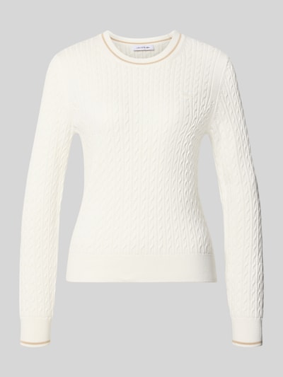 Lacoste Slim Fit Pullover aus Baumwoll-Mix Offwhite 1