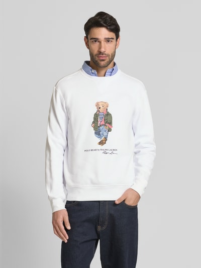 Polo Ralph Lauren Sweatshirt mit Label-Print Weiss 4