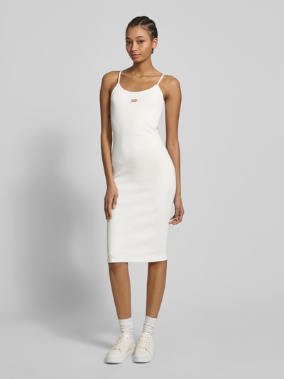 Tommy Jeans Midikleid in Ripp-Optik Offwhite 4