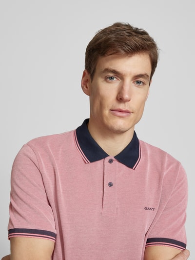 Gant Regular Fit Poloshirt mit Label-Stitching Modell 'OXFORD' Hellrot 3