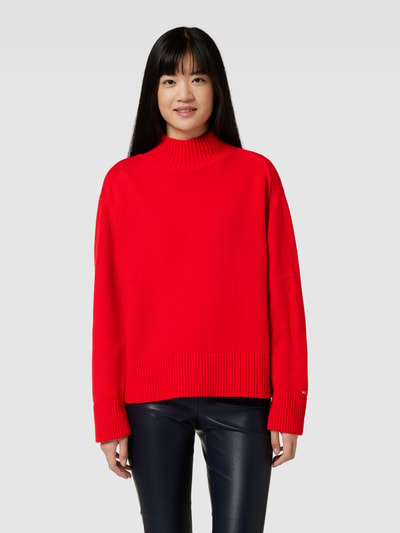 Tommy Hilfiger Gebreide pullover met extra brede schouders Rood - 4