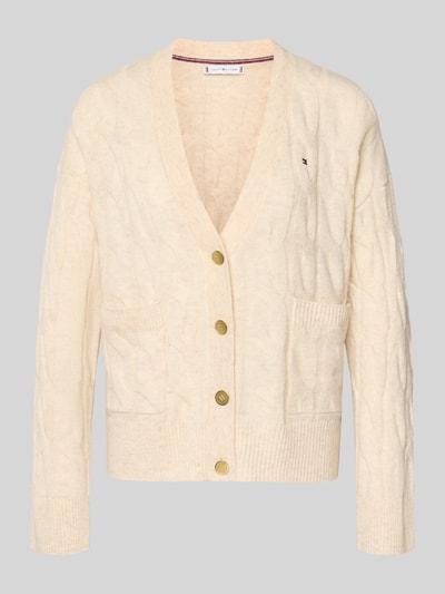 Tommy Hilfiger Oversized gebreid jack van pure wol Ecru - 2