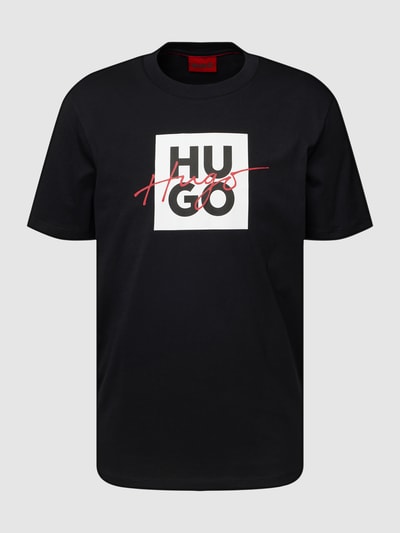 HUGO T-Shirt mit Label-Print Modell 'Dalpaca' Black 2