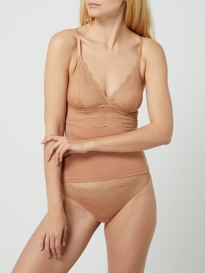 Skiny Tanga met kant  Beige - 1