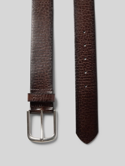 Tom Tailor Riem van echt leer, model 'ROY' Donkerbruin - 3