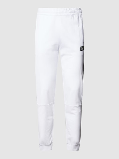 EA7 Emporio Armani Sweatpants mit Galonstreifen Weiss 2