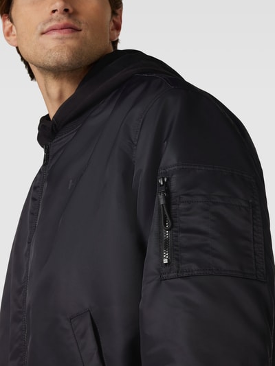 HUGO Bomberjacke mit Label-Detail Modell 'Byler' Black 3