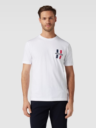 HECHTER PARIS T-shirt z nadrukiem z logo Biały 4