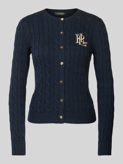 Lauren Ralph Lauren Strickcardigan mit Zopfmuster Modell 'RALHAN' Marine 2