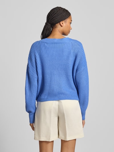 Only Kurtka z dzianiny o kroju regular fit z obniżonymi ramionami model ‘CAROL’ Oceaniczny 5