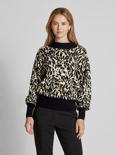 YAS Gebreide pullover met ronde hals, model 'FONNY' Zwart - 4