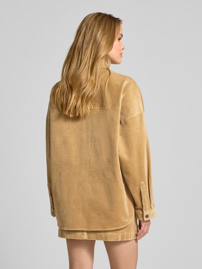 Jake*s Casual Bluzka koszulowa o kroju regular fit z imitacji sztruksu Piaskowy 5