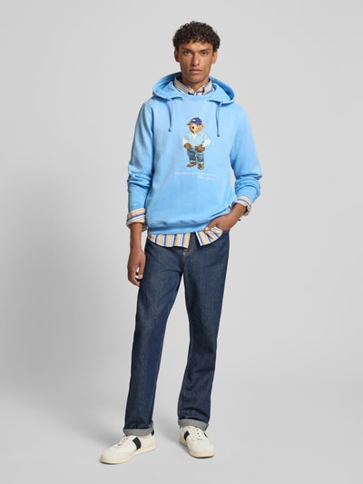 Polo Ralph Lauren Regular Fit Hoodie aus Baumwoll-Mix Jeansblau 1