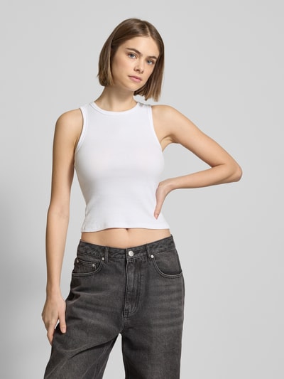 Review Crop Top mit Rundhalsausschnitt Weiss 4