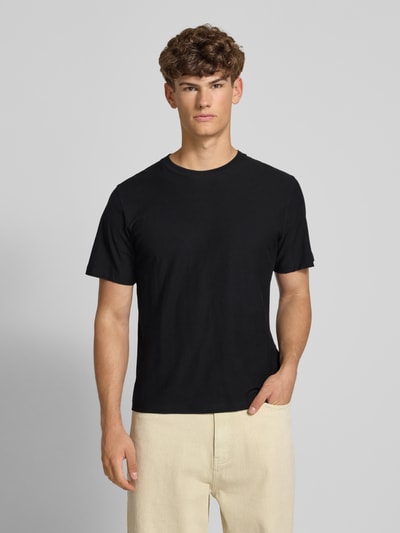 Jack & Jones T-Shirt mit geripptem Rundhalsausschnitt BLACK 4