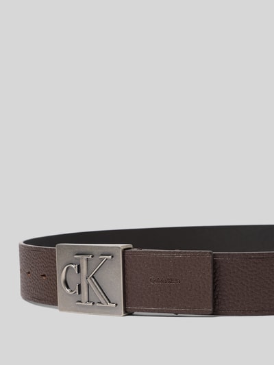 CK Calvin Klein Gürtel aus echtem Rindsleder Dunkelbraun 2