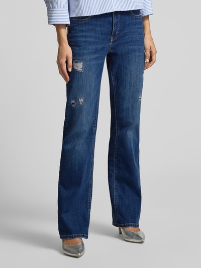 MAC Straight Leg Jeans im Destroyed-Look Modell 'Laura' Blau 4