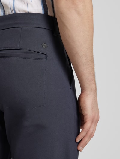 Casual Friday Slim fit broek in effen design, model 'Philip' Marineblauw - 3