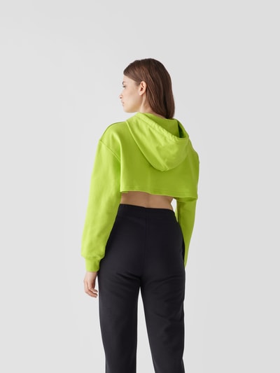 MSGM Cropped Hoodie mit Label-Detail Hellgruen 5