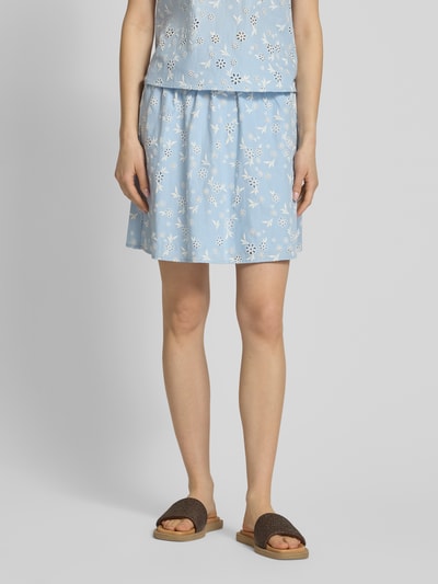 PIECES Regular Fit Mini-Rock aus reiner Baumwolle Modell 'BANNA' Hellblau 4