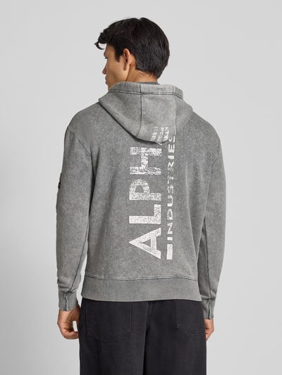 Alpha Industries Hoodie met ritszak op de mouw Lichtblauw - 4
