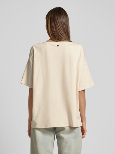 Weekend Max Mara T-shirt z nadrukiem ze wzorem model ‘MALAGA’ Écru 5