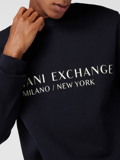 ARMANI EXCHANGE Sweatshirt met labelprint Donkerblauw - 3