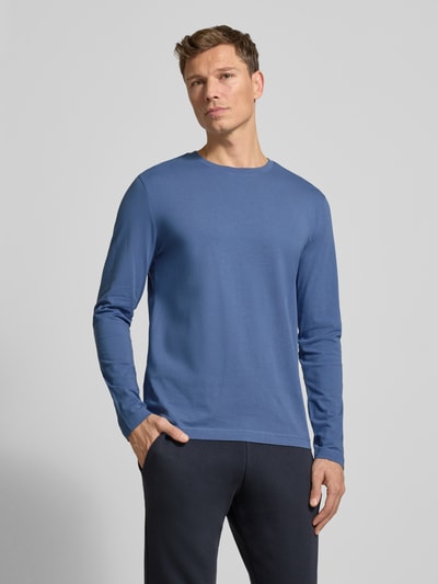 Christian Berg Men Shirt met lange mouwen en geribde ronde hals Jeansblauw - 4