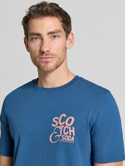 Scotch & Soda regular fit T-shirt met logoprint Marineblauw - 3