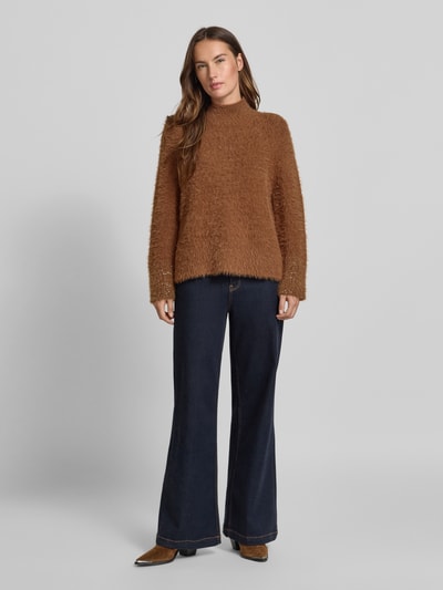 Luisa Cerano Strickpullover mit Stehkragen Camel 1