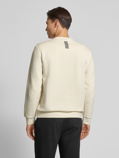 EA7 Emporio Armani Bluza z detalem z logo Złamany biały 5