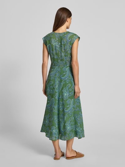 Mango Midikleid aus Viskose mit V-Ausschnitt Modell 'MAMBA' Grass 5