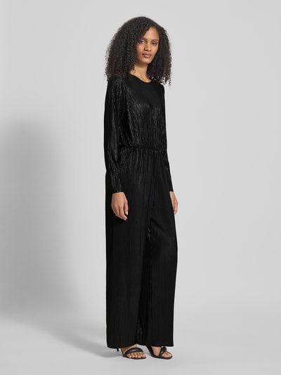ICHI Relaxed Fit Jumpsuit mit Strukturmuster Modell 'Mathilde' Black 1