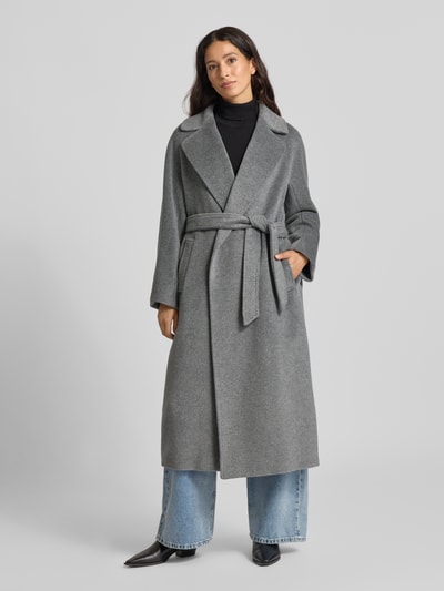 Weekend Max Mara Regular fit lange wollen jas met alpaca en mohair, model 'TEMPERA' Donkergrijs - 4