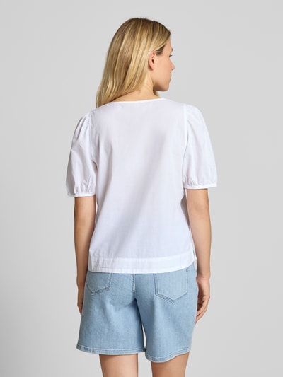 s.Oliver RED LABEL Regular Fit Baumwollbluse mit V-Ausschnitt Weiss 5