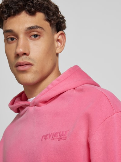 REVIEW Hoodie mit Label-Print Pink 3