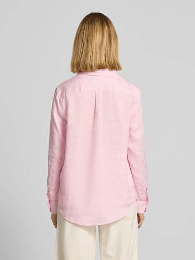 Polo Ralph Lauren Linnen blouse met labelstitching Felroze - 5